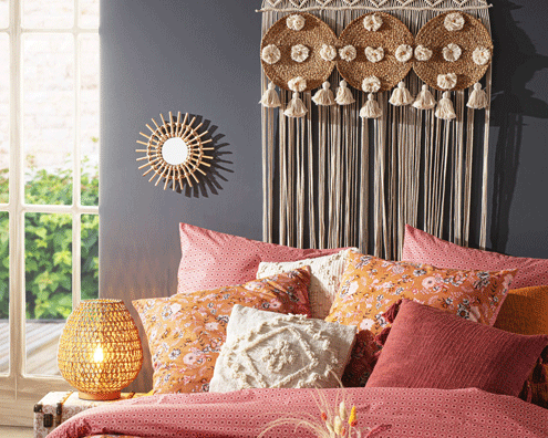 slaapkamer in exotische stijl