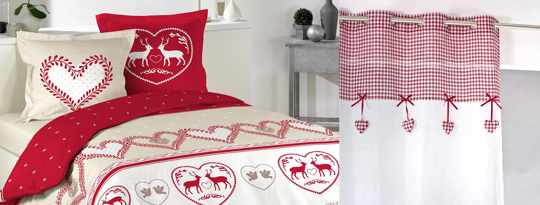 Voilage et boutis style chalet de montagne