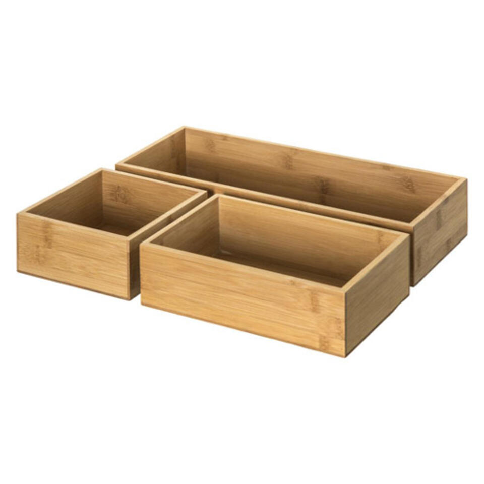 cajas para ordenar de bambú baño