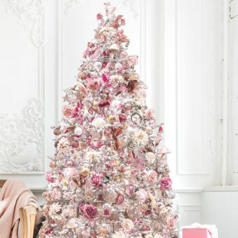 Weihnachtsbaum weiß und rosa