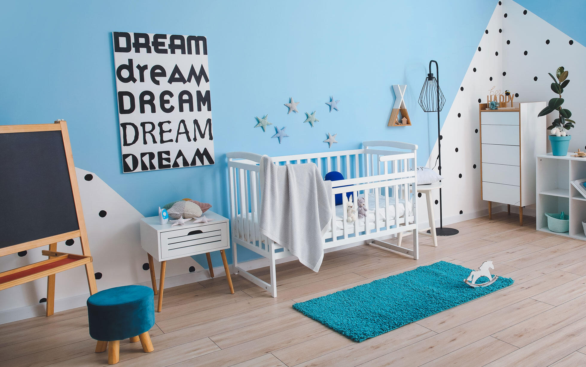 chambre bébé bleue
