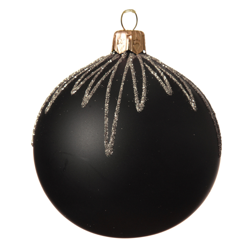 Lot de 6 boules de Noël (D80 mm) Zania Noir - Boule et déco de sapin