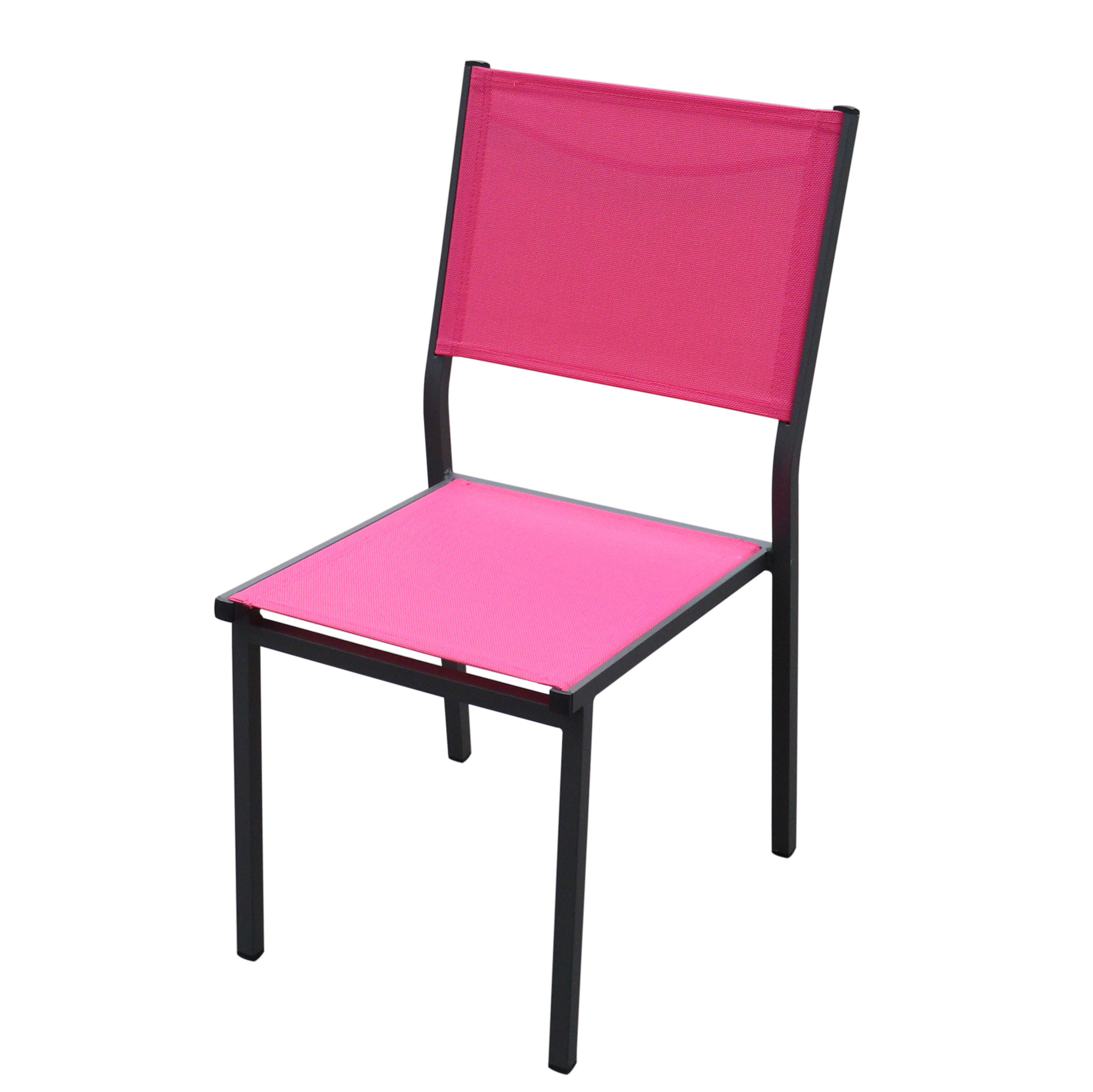 Chaise de jardin alu empilable Murano  Gris anthracite/Rose  Salon de