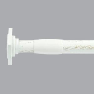 Tringle autobloquante extensible (L110 - L200 cm / D22 mm) Carré Blanc