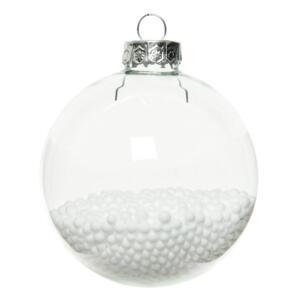 Lote de 4 bolas de Navidad transparentes (D70 mm) Nieve 