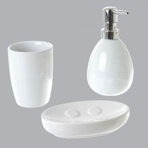 Kit d'accessoires de salle de bain Blanc