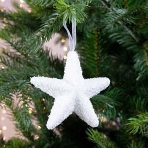 Lot de 6 étoiles de Noël à suspendre starlettes Blanc