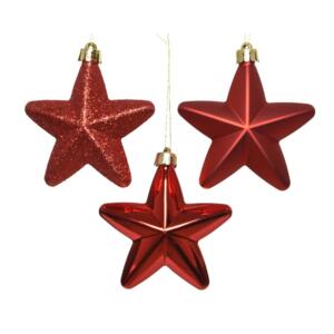 Lote de 6 estrellas de Navidad Alpine Rojo