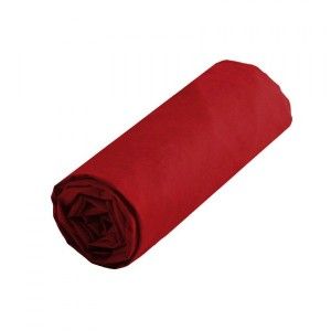 Drap housse coton supérieur (160 cm) Confort Rouge