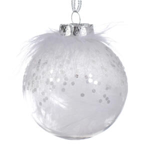 Lot de 12 boules de Noël transparentes (D80 mm) Glamour 