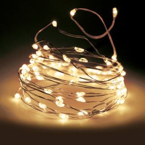 Guirlande lumineuse Micro LED 2 m Blanc chaud 40 LED CO à piles