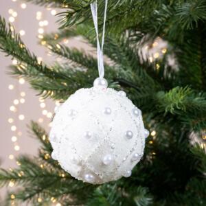 Lot de 12 boules de Noël (D80 mm) Biwa Blanc