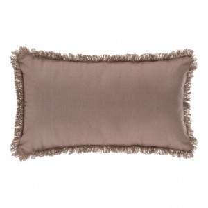 Coussin rectangulaire Datara franges Taupe