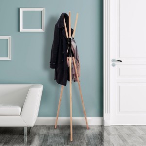 porte-manteau avec étagères Chambre à coucher couloir bureau dressing bambuswald© porte-vêtements écologique 100% bambou environ 166x32,5cm patères séparées et place pour accessoires 