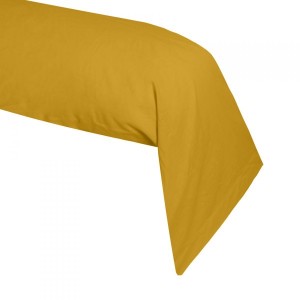 Taie de traversin coton (L185 cm) Confort Jaune moutarde