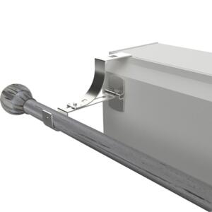 Support à tringle pour caisson de volet roulant (L135 / D20 mm) Argent mat