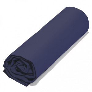 Drap housse satin de coton (140 cm) Pola Bleu indigo