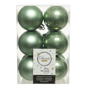 Lot de 12 boules de Noël (D60 mm) Alpine Vert sauge