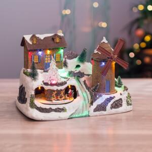 Village de Noël lumineux et musical Moulin à vent