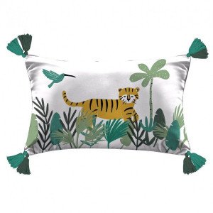Coussin rectangulaire Animaux and co Blanc