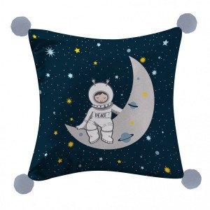 Coussin (40 cm) Petit astronaute Bleu