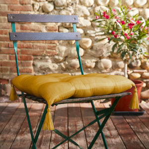 Coussin de chaise (40 cm) Gaïa Jaune safran