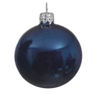 Lot de 6 boules de Noël en verre (D80 mm) Arctique brillantes Bleu nuit 