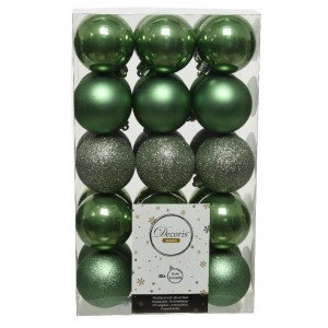 Lot de 30 boules de Noël (D60 mm) Alpine Vert sauge