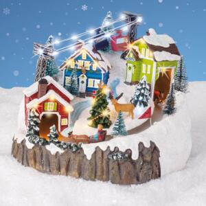 Village de Noël lumineux et musical vacances à la neige