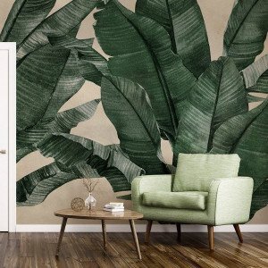 Décoration murale jungle adhésive (257 x 260 cm) Banana Vert