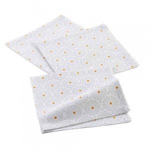 Lot de 3 serviettes coton Astre Blanc