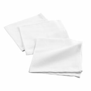 Lot de 3 serviettes coton Initia Blanc