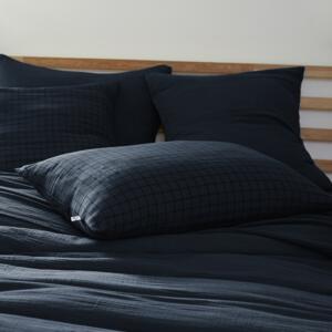 Funda de almohada rectangular en gasa de algodón (70 cm) Gaïa Mix Azul noche