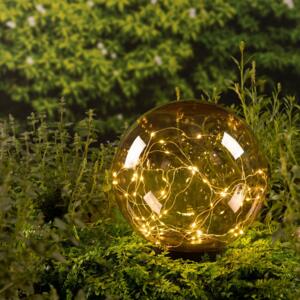 Borne de jardin solaire Crystal 50 LED - Ambre