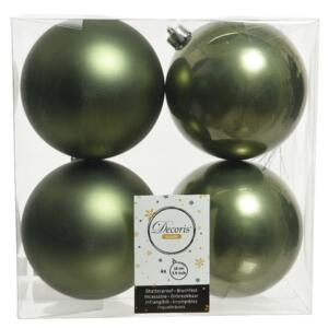 Lote de 4 bolas de Navidad (D100 mm) Alpine Verde musgo