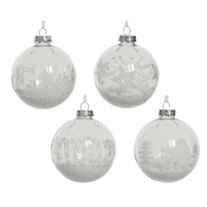 Lot de 12 boules de Noël en verre (D80 mm) Avya Transparent 