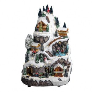 Village de Noël lumineux et musical montagne en fête