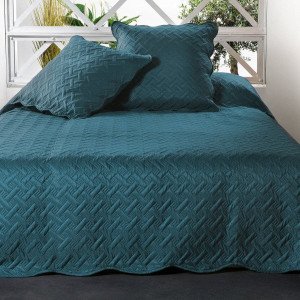 Colcha y fundas para almohada (230 x 250 cm) Californie Azul