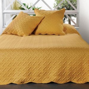 Colcha y fundas para almohada (230 x 250 cm) Californie Amarillo