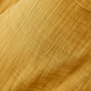 Sábana encimera en gasa de algodón (270 cm) Gaïa Amarillo azafrán