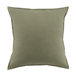 Funda de almohada cuadrada en franela de algodón (63 cm) Théa Verde romero