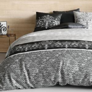 Funda Nórdica y dos fundas para almohada en algodón (240 cm) Tayla Negro