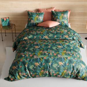 Funda Nórdica y dos fundas para almohada en algodón (240 cm) Zania Verde