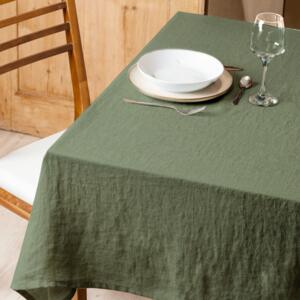 Mantel rectangular lino lavado (L250 cm) Louise Verde romero