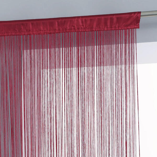 Rideau de fil (90 x H200 cm) Uni Rouge grenat