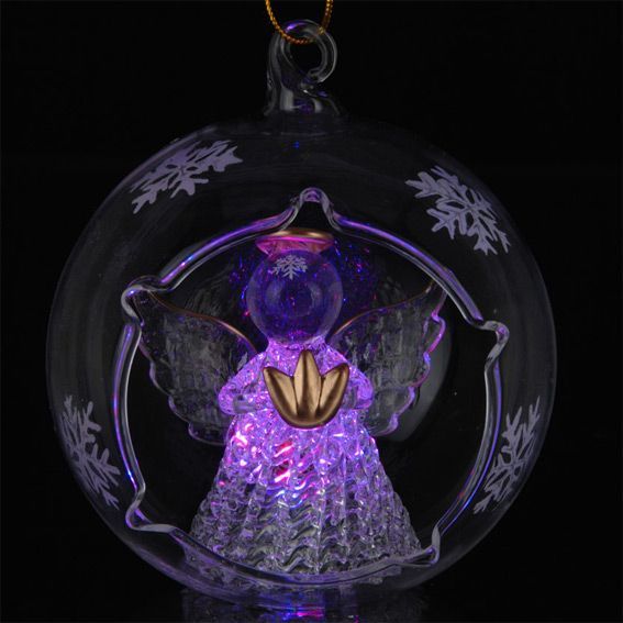 Boule de Noël LED (D80 mm) Ange Maria Multicolore - Boule et déco de