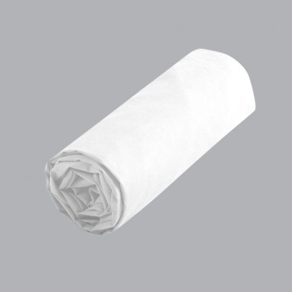 Drap housse coton supérieur (160 cm) Confort Blanc