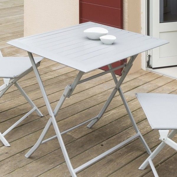 Tuintafel Aluminium Azua (71 x 71 cm) - Mat Zilver - tafel en stoelen - Eminza