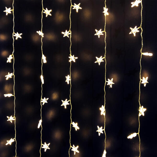 Indica Beschikbaar Vooruitgaan Lichtgordijn Vallende ster H1 m Warm wit 64 LED - Kerstverlichting - Eminza