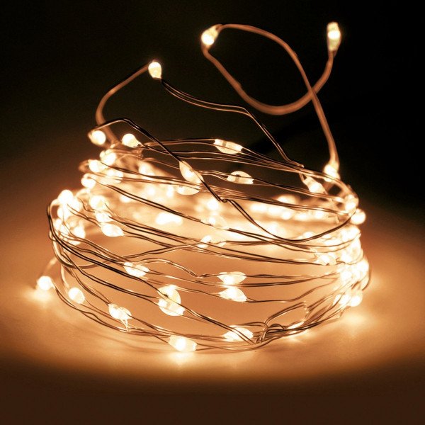 Guirlande lumineuse Micro LED 5 m Blanc chaud 100 LED CC
